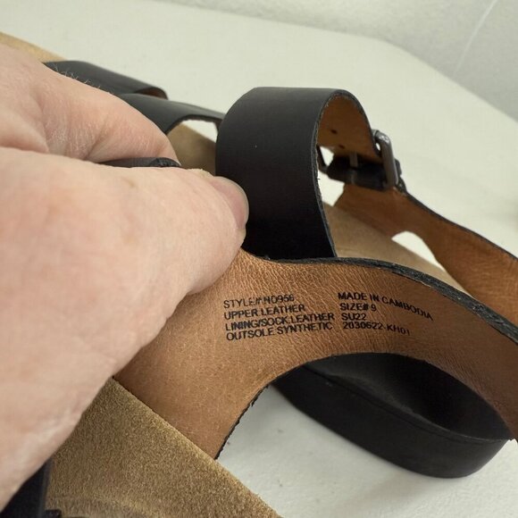 Madewell Addie Black Leather Strappy Open Toe Sandals Shoes Womens size 9 - Picture 5 of 8